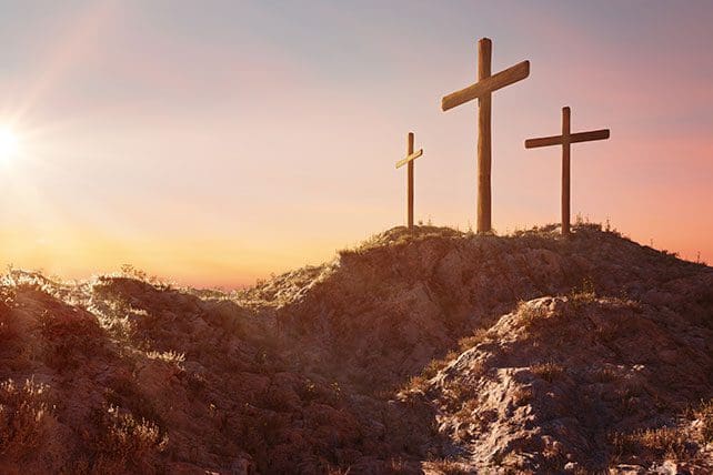 Golgotha crucifixion site where Jesus the King died on the cross - Luke 23