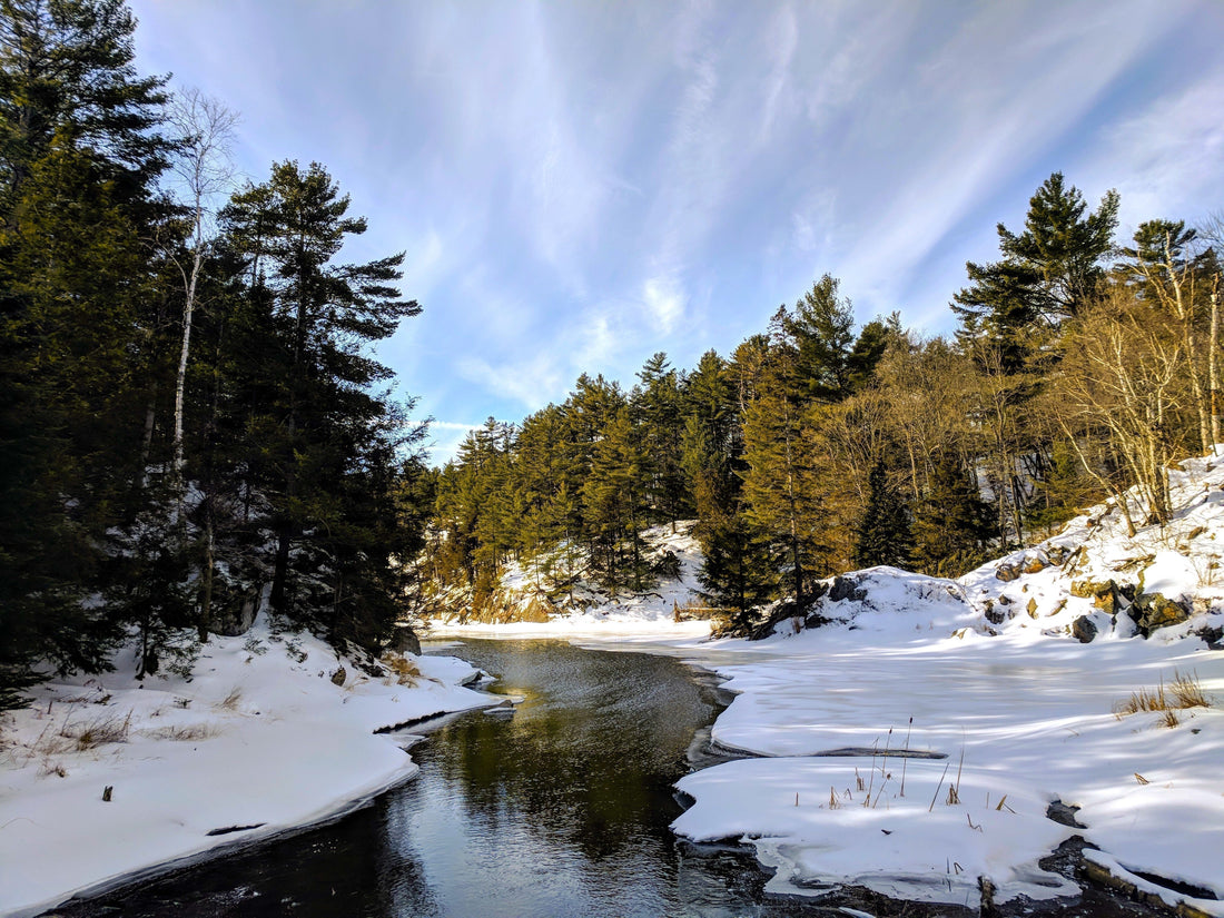 Habakkuk Bible study - peaceful winter stream representing faith journey from doubt to trust in God