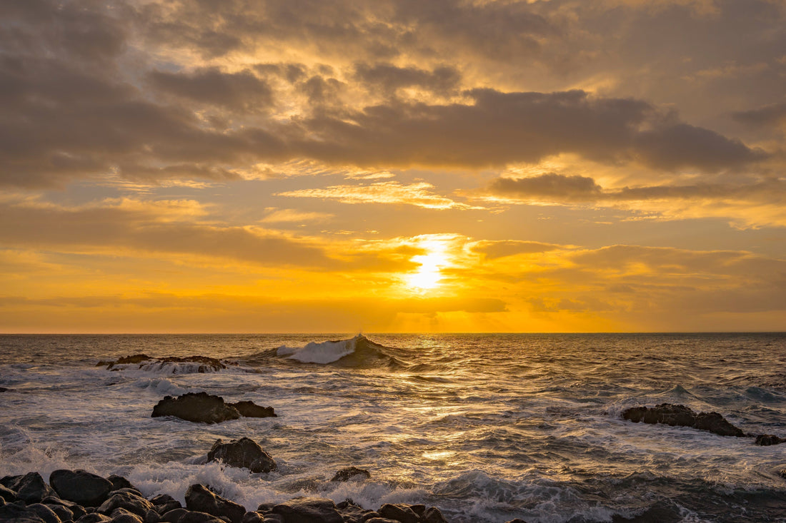 "Sunset over ocean waves representing Christ's supremacy over creation - Colossians 1:9-20 biblical study"